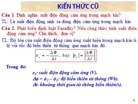 Bài giảng Vật lý Lớp 11 - Bài 25: Tự cảm