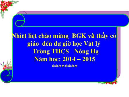 Bài giảng Vật lý Lớp 7 - Bài 10: Nguồn âm