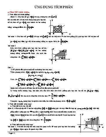 Chuyên đề Toán Lớp 12 - Bài: Ứng dụng tích phân