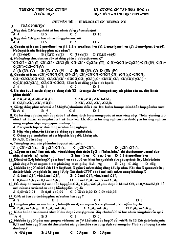 Đề cương ôn tập Học kì II môn Hóa học Lớp 11 năm học 2019- 2020