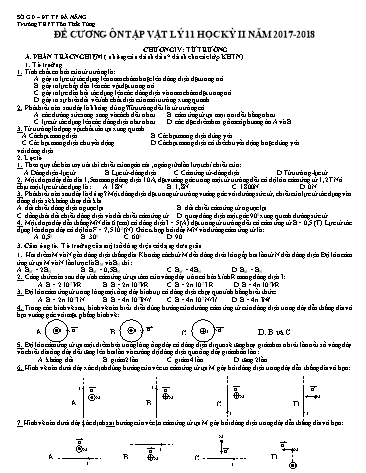 Đề cương ôn tập kiểm tra Học kì II môn Vật lí Lớp 11 trường THPT Tôn Thất Tùng
