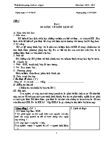 Giáo án bài giảng Lịch sử Lớp 6 (bản đầy đủ)