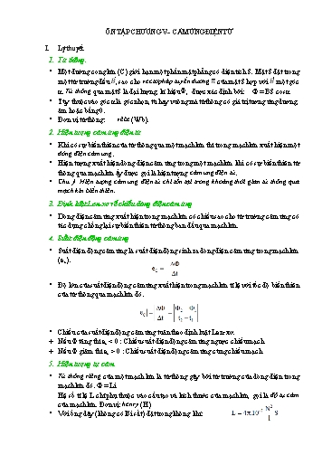 Nội dung ôn tập Vật lí Lớp 11 - Chương V: Cảm ứng điện từ