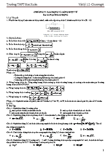 Nội dung ôn tập Vật lý Lớp 12 - Bài 20: Mạch dao động - Trường THPT Giai Xuân