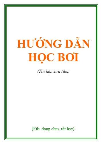 Tài liệu môn Thể dục Lớp 12 - Hướng dẫn học bơi