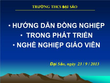 Tập huấn Hướng dẫn đồng nghiệp trong phát triển nghề nghiệp giáo viên trường THCS