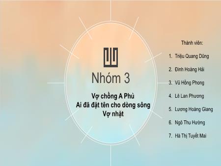 Thuyết trình Ngữ văn Lớp 12 Nhóm 3 - Vợ chồng A Phủ. Ai đã đặt tên cho dòng sông