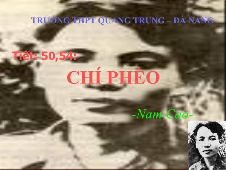 Bài giảng Ngữ văn Lớp 12 - Tiết 50, 51: Chí Phèo (Nam Cao) - Trường THPT Quang Trung