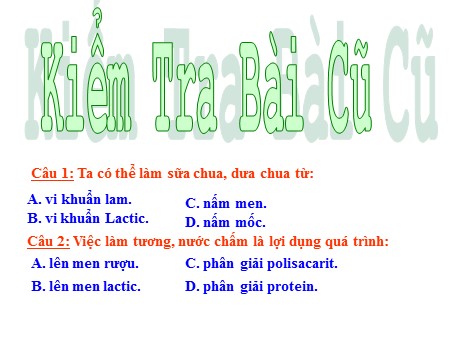Bài giảng Sinh học Lớp 10 - Tiết 26, Bài 25: Sinh trưởng của vi sinh vật