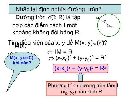 Bài giảng Toán Lớp 10 - Bài 4: Đường tròn (Tiết 1) - Trường THPT Quang Trung