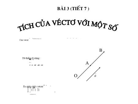 Bài giảng Toán Lớp 10 - Tiết 7, Bài 3: Tích của Véctơ với một số - Trường THPT Quang Trung