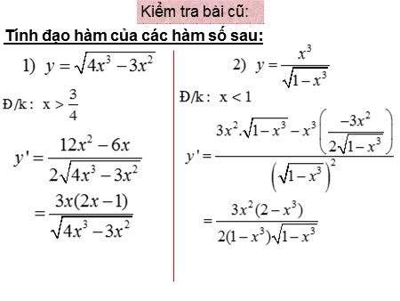 Bài giảng Toán Lớp 11 - Chương V, Bài 3: Đạo hàm của hàm số lượng giác