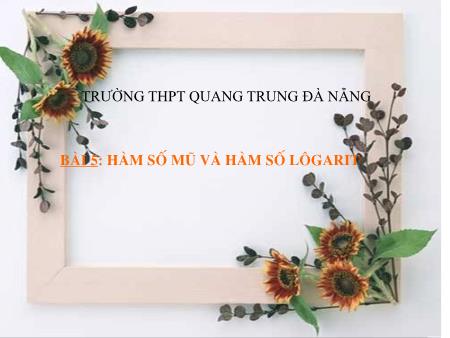 Bài giảng Toán Lớp 12 - Bài 5: Hàm số mũ và hàm số lôgarit - Trường THPT Quang Trung