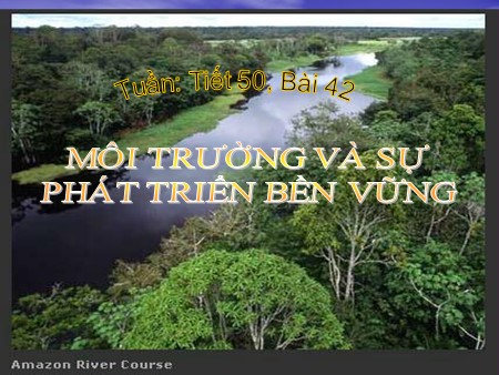 Bài giảng Địa lí Lớp 10 - Tiết 50, Bài 42: Môi trường và sự phát triển bền vững
