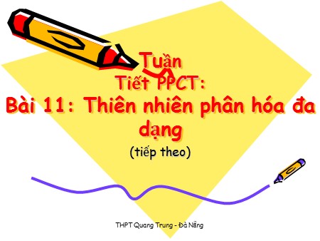 Bài giảng Địa lí Lớp 12 - Tiết 12, Bài 11: Thiên nhiên phân hóa đa dạng (Tiếp theo) - Trường THPT Quang Trung