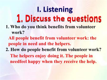 Bài giảng Tiếng Anh Lớp 7 - Unit 3: Community service (Section 6)