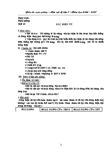 Giáo án Vật lý Lớp 9 - Tiết 29: Lực điện từ