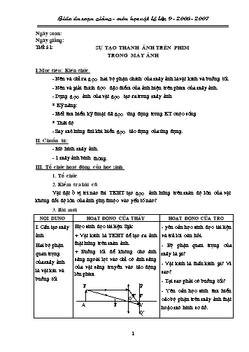 Giáo án Vật lý Lớp 9 - Tiết 50+ 51